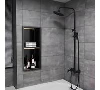 Niche de douche LED encastrable en acier inoxydable noir mat