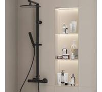 Niche de douche LED | Étagère de salle de bain encastrée en acier inoxydable avec lumière intégrée | Rangement mural facile