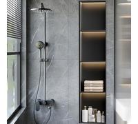 Niche de douche lumineuse à LED pour salle de bain, étagère murale encastrée avec soudure sans couture, installation horizontale ou verticale facile, améliore l'esthétique de la salle de bain