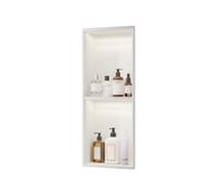 GLFNB Niche de Douche Murale en Acier Inoxydable avec éclairage LED, étagère de Rangement encastrée pour Salle de Bain, Aucun carrelage requis (Blanc, 70 x 28 x 12,5 cm)