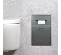 Niche de Douche, Niches de douche encastrées en acier inoxydable, support de rangement mural pour papier toilette, porte-papier toilette encastré, étagère encastrée avec seau basculant (gris 11,8 x 19