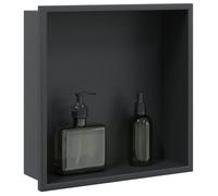 vidaXL Niche de douche en acier inoxydable noir mat 32 x 32 x 9 cm