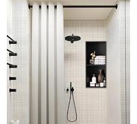 Niche de douche pour salle de bain, rangement mural encastré avec double étagère, construction en acier inoxydable pour plus de durabilité et de style