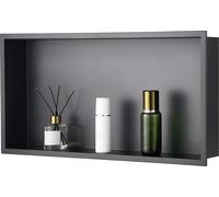 Niche de douche VEVOR, 10,16x33,02x63,5 cm grande niche murale, organisateur de rangement pour savon et shampoing en acier inoxydable, durable et facile à installer, noir pour salle de bains