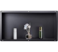 VEVOR Niche Douche Encastrable Salle de Bain sans Cadre Inox 10,2x33x63,5cm Noir