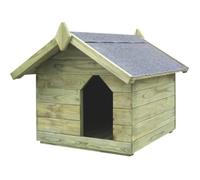 vidaXL Niche de jardin pour chien – Bois de pin imprégné – Toit ouvrant – Vert