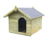 Niche de jardin - vidaXL - Bois de pin imprégné - Toit ouvrant - Pour chien moyen - Extérieur