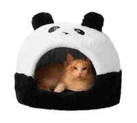 Niche de lit pour chat - Style panda - Abri en peluche douce - Retraite chaude et fermée - Réchauffe l'espace de confort intérieur | Idéal pour chiot, , lapin, maison, repos hivernal, chevet