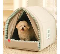 Niche de luxe pour chien, chat et animal domestique, nid douillet d'hiver chaud pour chiot, chaton, lapin, chat et chiens douillette, panier amovible pour chien (S-39 x 36 x 36 cm)