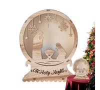 Niche de Noël avec lumières - Décoration de table LED en bois | Décorations de Noël religieuses, crèche de Noël éclairée pour la pièce maîtresse de l'hiver, manteau de cheminée, présentoir de plateau