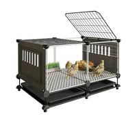 Niche de Ponte Mobile, Grillage renforcé, Lucarne supérieure, entièrement équipée, Facile à Assembler, adaptée aux Poules pondeuses.-Black||S