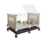 Niche de Ponte Mobile, Grillage renforcé, Lucarne supérieure, entièrement équipée, Facile à Assembler, adaptée aux Poules pondeuses.-White||S