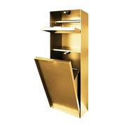 Niche de rangement pour toilettes, niche de douche en acier inoxydable, étagère de rangement avec poubelle, étagère de douche étanche encastrée avec brosse de toilette pour salles de bains (