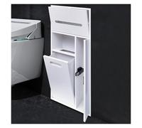 Niche de salle de bain en acier inoxydable 304, armoire à poubelle cachée, porte-rouleau de toilette intégré, support de rangement pour brosse de toilette pour bureau dans la chambre, blanc 30 x 65 x