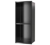 Niche de salle de bain en acier inoxydable, étagère de rangement moderne intégrée, étagère de douche encastrée pour salon, cuisine, facile à installer, noir-70 x 28 x 12,5 cm/2,29 x 0,91 x 0,41 ft