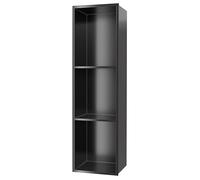Niche de salle de bain en acier inoxydable, étagère de rangement moderne intégrée, étagère de douche encastrée pour salon, cuisine, facile à installer, noir - 90 x 28 x 12,5 cm / 2,95 x 0,91 x 0,41 ft