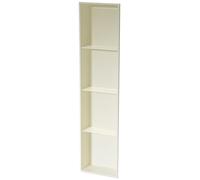 Niche de salle de bain en acier inoxydable, étagère intégrée au design creux, étagère de rangement intégrée pour chambre à coucher bureau cuisine shampooing/articles de toilette,blanc crème