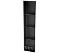 Niche de salle de bain en acier inoxydable, étagère intégrée avec garde-corps, articles de toilette en papier, support de rangement pour salon chambre hôtel résidentiel, noir-28 x 120 x 12,5 cm/11,02