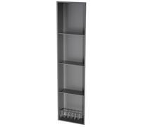 Niche de salle de bain en acier inoxydable, étagère intégrée avec garde-corps, articles de toilette en papier, support de rangement pour salon, chambre à coucher, hôtel, résidence, rouge, 28 x 120 x