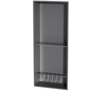 Niche de salle de bain en acier inoxydable, étagère intégrée avec garde-corps, articles de toilette en papier, support de rangement pour salon, chambre à coucher, hôtel, résidence, rouge, 28 x 70 x