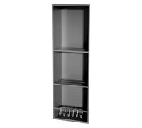 Niche De Salle De Bain En Acier Inoxydable, Étagère Intégrée Avec Garde-Corps De Protection, Support De Rangement Pour Papier Toilette, Pour Salon, Chambre, Hôtel, Résidence, Gris, 28 X 90 X 12,5 Cm