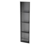 Niche De Salle De Bain En Acier Inoxydable, Étagère Intégrée Avec Garde-Corps De Protection, Support De Rangement Pour Papier Toilette, Pour Salon, Chambre, Hôtel, Résidence, Gris, 28 X 120 X 12,5 Cm