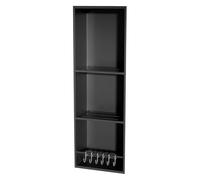 Niche De Salle De Bain En Acier Inoxydable, Étagère Intégrée Avec Garde-Corps De Protection, Support De Rangement Pour Papier Toilette, Pour Salon, Chambre, Hôtel, Résidence, Noir, 28 X 90 X 12,5 Cm