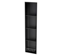 Niche De Salle De Bain En Acier Inoxydable, Étagère Intégrée Avec Garde-Corps De Protection, Support De Rangement Pour Papier Toilette, Pour Salon, Chambre, Hôtel, Résidence, Noir, 28 X 120 X 12,5 Cm
