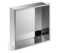 Niche de salle de bain en acier inoxydable, étagères murales étanches, support de rangement de douche encastré carré pour salon, chambre à coucher, cuisine, mur d'arrière-plan, argent-30,5 x 30,5 x