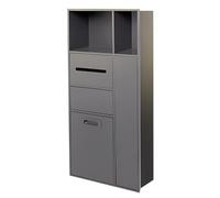 Niche de Salle de Bain en Acier Inoxydable, Poubelle, Armoire de Rangement pour Brosse de Toilette, Support de Rangement de boîte à tiroirs, Salle de Douche encastrée Non carrelée adaptée au