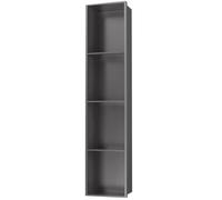 Niche de salle de bain en acier inoxydable, support de rangement pour articles de toilette pour cuisine salon chambre à coucher, étagère de rangement de livres intégrée pour le logement de bureau