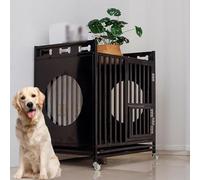 Niche décorative en bois pour chien avec plateau amovible pour chiens de taille moyenne à grande - Style moderne
