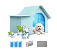Niche d'été pour chat - Design semi-fermé avec 3 systèmes de stockage de glace - Lit de refroidissement extérieur pour chat avec structure isolante - Maison pour animaux de compagnie pour une