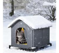 Niche d'extérieur isolée for Chat, résistante aux intempéries, abri for Chat Sauvage d'hiver, Fond surélevé, Conception résistante aux prédateurs for Chats errants(XXL)