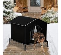 Niche d'extérieur pour Chat - Abri étanche | Nid résistant aux intempéries avec Base surélevée | Chenil d'hiver pour Chats, Chiens, Lapins, Poules, Chatons, abri Chaud