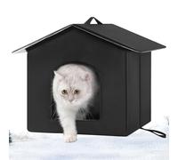 Niche d'extérieur pour chat - Abri résistant aux intempéries, design en bois isolé, base surélevée | Maison extérieure de qualité supérieure idéale pour jardin, porche, station d'alimentation errante
