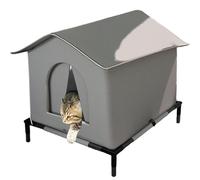 Niche d'extérieur pour Chat, isolée et sécurisée, résistante aux intempéries, avec Sol surélevé et Tapis Chaud pour Une Utilisation Toutes Saisons - Maison résistante aux intempéries