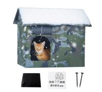 Niche d'extérieur pour Chat résistante aux intempéries et à l'eau Thermique | Maison pour Chat pour l'extérieur avec Couvercle de Porte Amovible - pour Chien Chaton Lapin Animal Hiver extérieur Patio