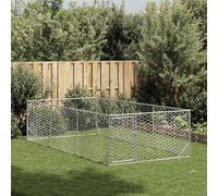 Niche d'extérieur pour chien - 2 x 4 x 1 m - En acier galvanisé - Avec porte verrouillable - Grande cage pour animaux de compagnie pour jardin et parcours libre
