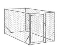 Niche d'extérieur pour Chien en Acier galvanisé, 2 x 1 x 1 m, avec Porte verrouillable et Maille hexagonale, Grand Espace d'activité pour Animaux, Assemblage Facile.