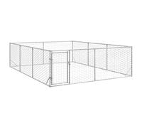 Niche d'extérieur pour chien en acier galvanisé 3 x 4 x 1 m avec porte et verrou verrouillable, design en maille hexagonale pour la circulation de l'air, grande zone d'activité pour chiens