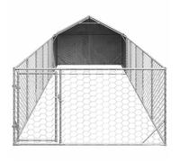 Niche d'extérieur pour chien enclos - vidaXL - acier galvanisé - 8x2x1 5 m - Fermeture sécurisée - Avec toit - Structure robuste 893