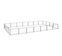 Niche d'extérieur pour chien - Noir - 28 m² - En acier - Clôture pour animaux de compagnie, chiens et petits animaux