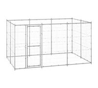 Niche d'extérieur robuste en acier galvanisé de 7,26 m² - Enclos sûr pour chiens, chiots, animaux de compagnie - Idéal pour jardin, cour
