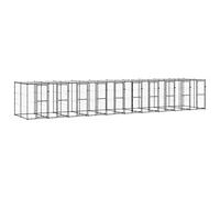 Niche d'extérieur robuste pour chiens de grande taille, 24,2 m², avec auvent en polyéthylène résistant aux UV, enclos sûr pour le jardin
