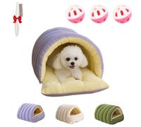 Niche d'hiver pour chat, 2025, lit pour chat, en peluche, lavable, Cozy Monster, avec fond antidérapant, pour chatons, petits chiens, chiots (violet, S (45 x 30 x 19 cm)