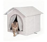 Niche d'hiver pour chat d'extérieur 2025, 33 cm/36 cm, grande tente fermée chaude pour animaux de compagnie, durable et résistante à l'abrasion, coupe-vent et imperméable, maison pour chat avec grand