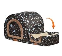Niche d'hiver pour chien - Maison chaude pour animal de compagnie - Niche chaude pour l'intérieur - Niche chaude pour chien pour l'hiver - Avec porte en tissu flexible - Amovible et lavable