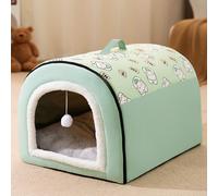 Niche d'intérieur 2 en 1 pour chien et chat - Grande maison pour animal de compagnie avec toit - Lit igloo portable - Lit chaud à capuche avec fond antidérapant - Coussin chaud et apaisant (75 x 50 x