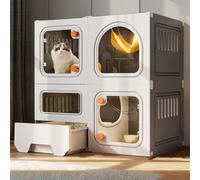 Niche d'intérieur à plusieurs niveaux avec fenêtre transparente et verrous à bouton sécurisé pour une vie sûre et confortable